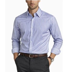 Boss Hugo Boss Men's Blue Striped Long Sleeve Dress Shirt Size 17 34/35
